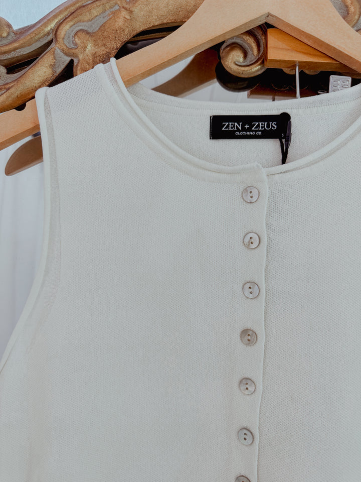 Off White Cardigan Vest