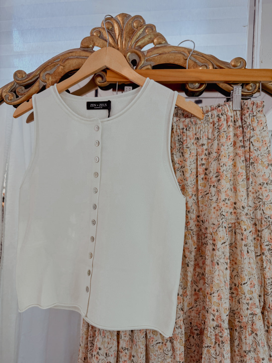 Off White Cardigan Vest