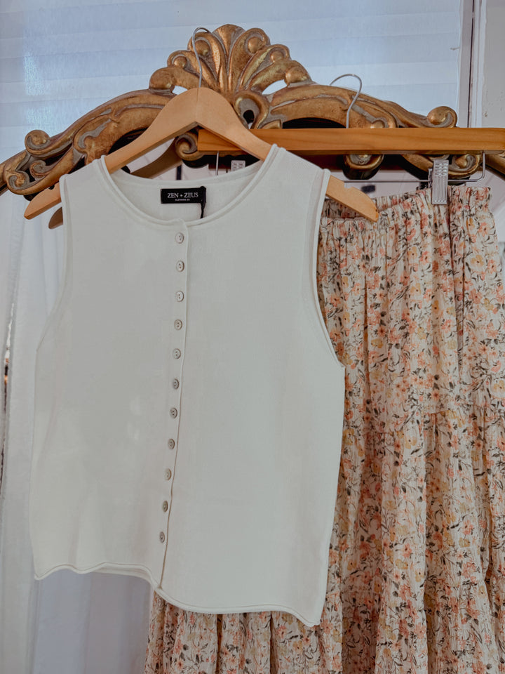 Off White Cardigan Vest