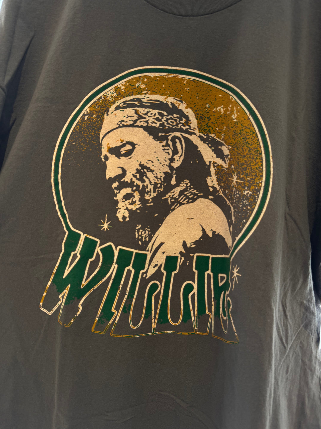 Willie Nelson Crystal Charcoal Thrifted Tee - 2XL