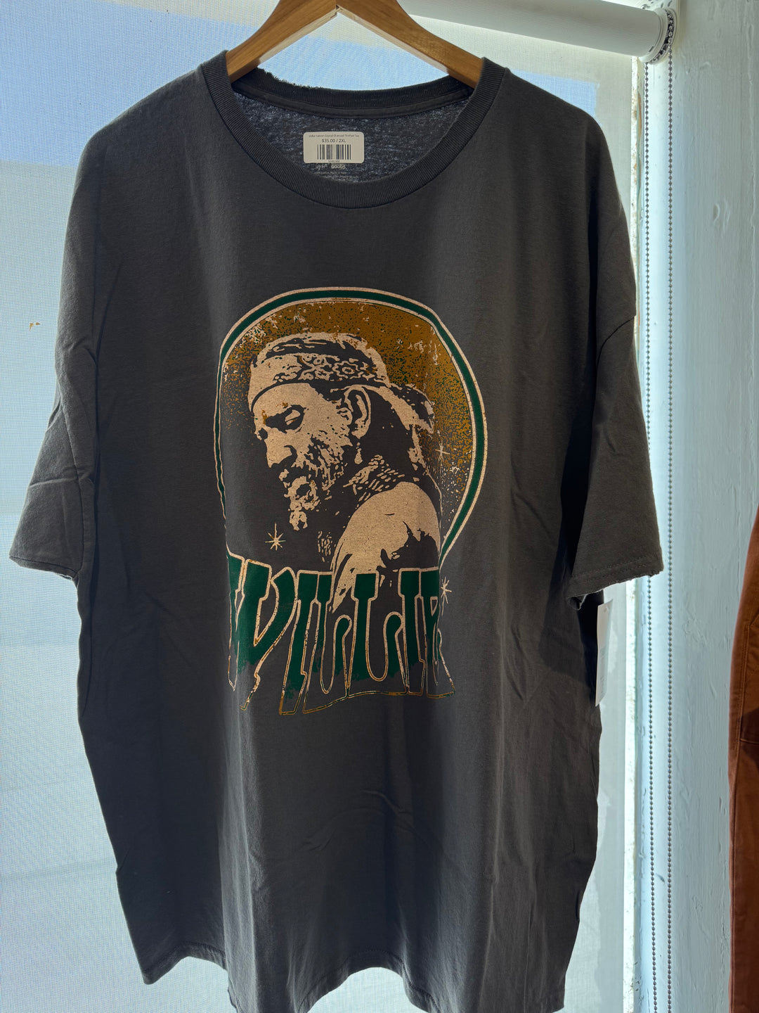 Willie Nelson Crystal Charcoal Thrifted Tee - 2XL