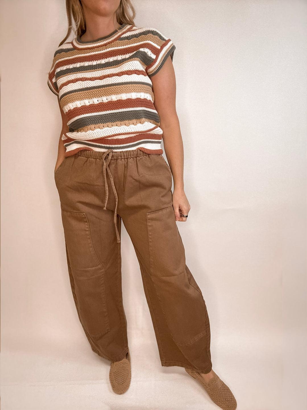 Campfire Drawstring Barrel Denim Pants