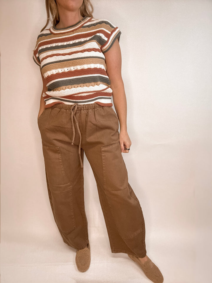 Campfire Drawstring Barrel Denim Pants