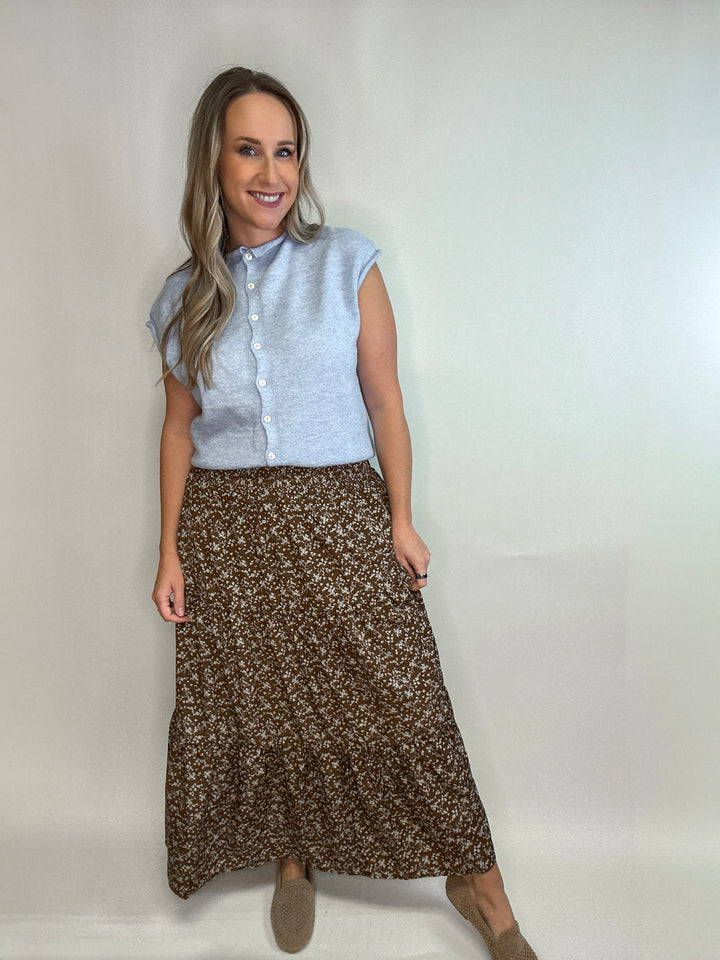 Sylvie Smocked Floral Midi Skirt