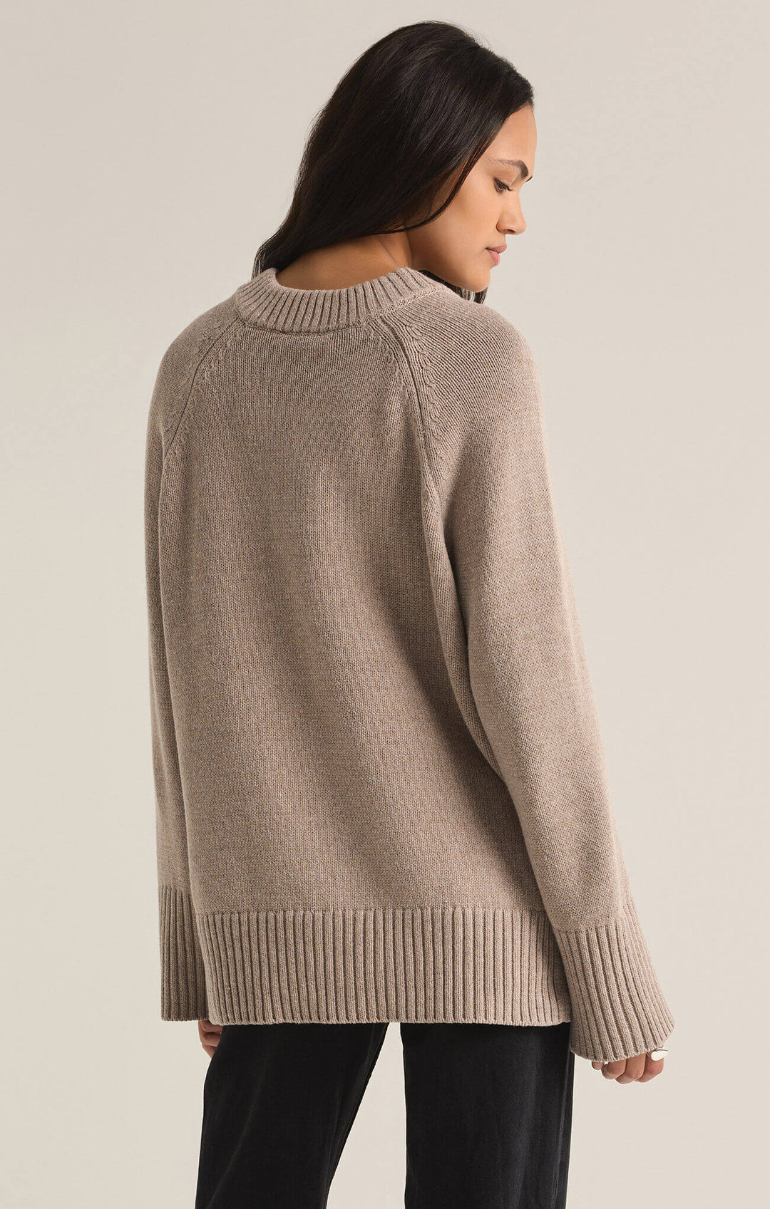 Z SUPPLY: Boulevard V-Neck Sweater - Heather Taupe