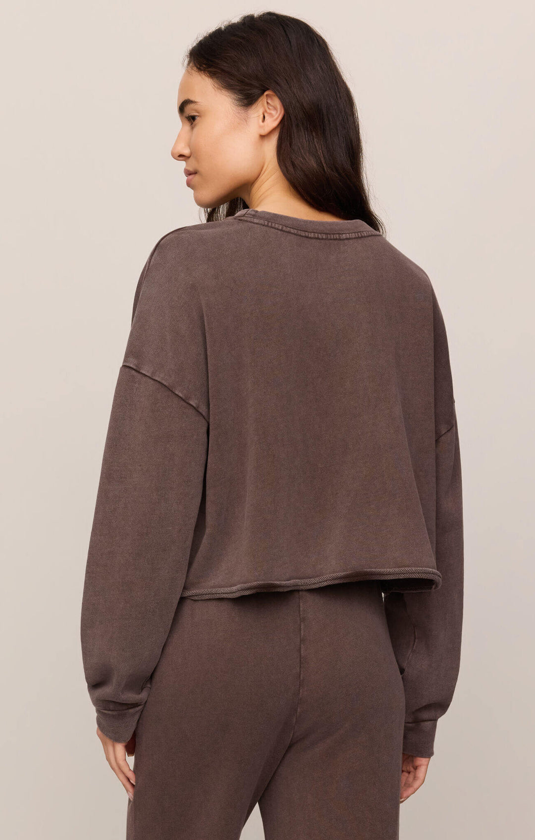 Z SUPPLY: Circuit Crew Neck Sweatshirt - Dark Chocolate