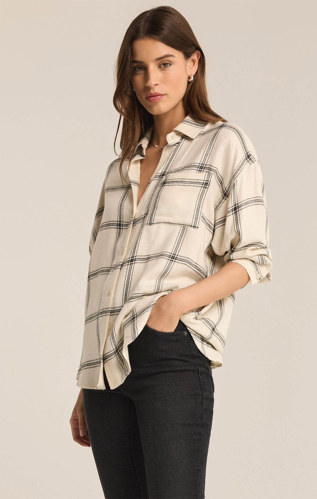 River Plaid Button-Up Shirt