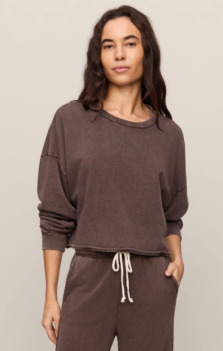 Z SUPPLY: Circuit Crew Neck Sweatshirt - Dark Chocolate