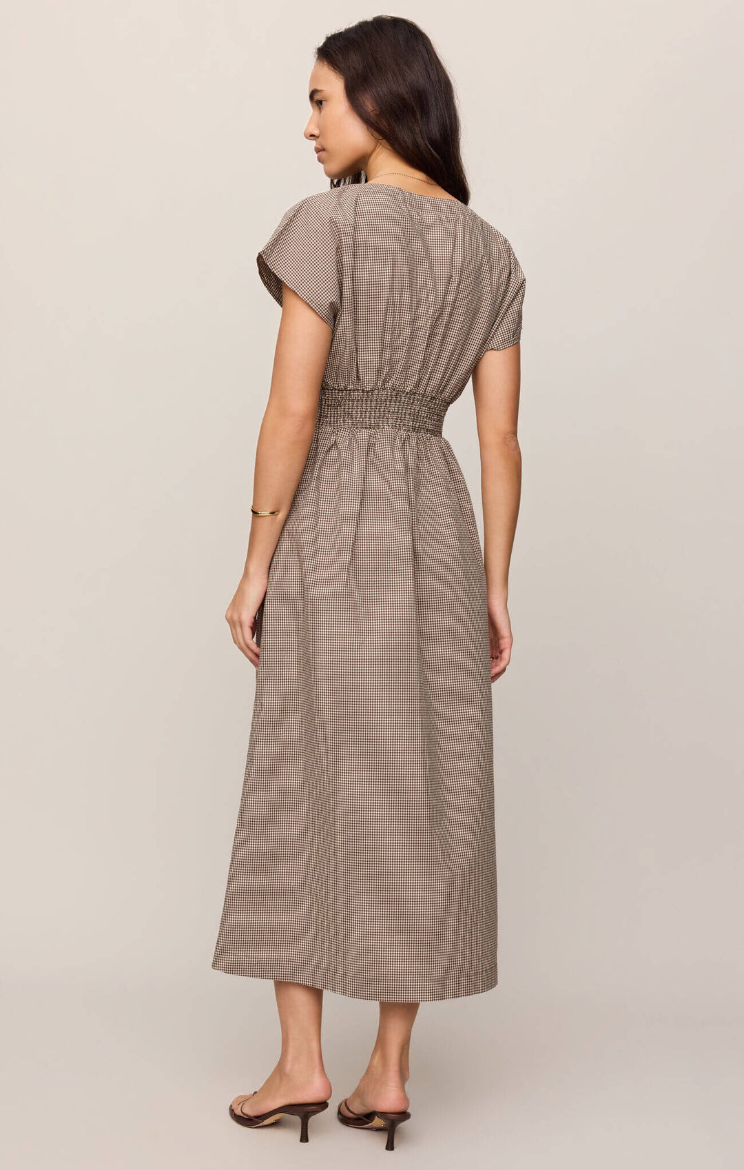 Z SUPPLY: Sanna Gingham Midi Dress - Dark Chocolate