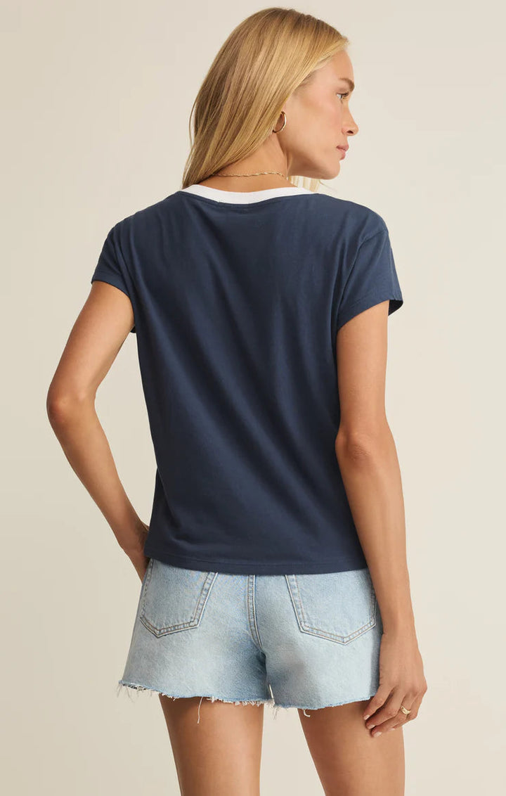 Z SUPPLY: Modern Contrast V-Neck Tee