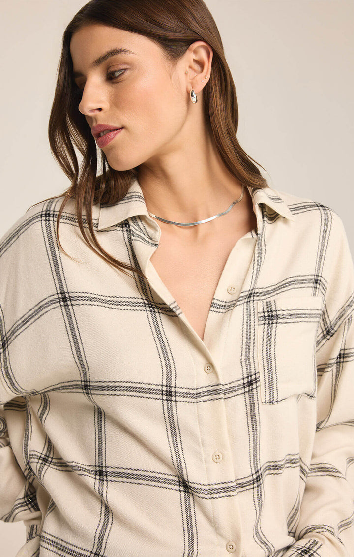 River Plaid Button-Up Shirt