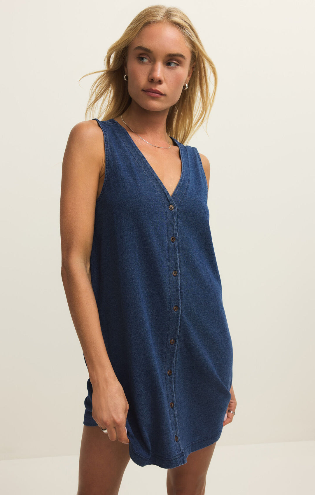 Z SUPPLY: Solace Denim Mini Dress - Indigo