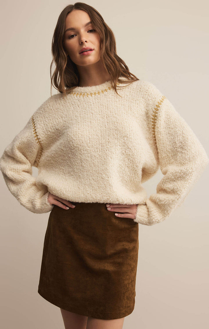 Z SUPPLY: Romnie Whipstitch Sweater - Crystal