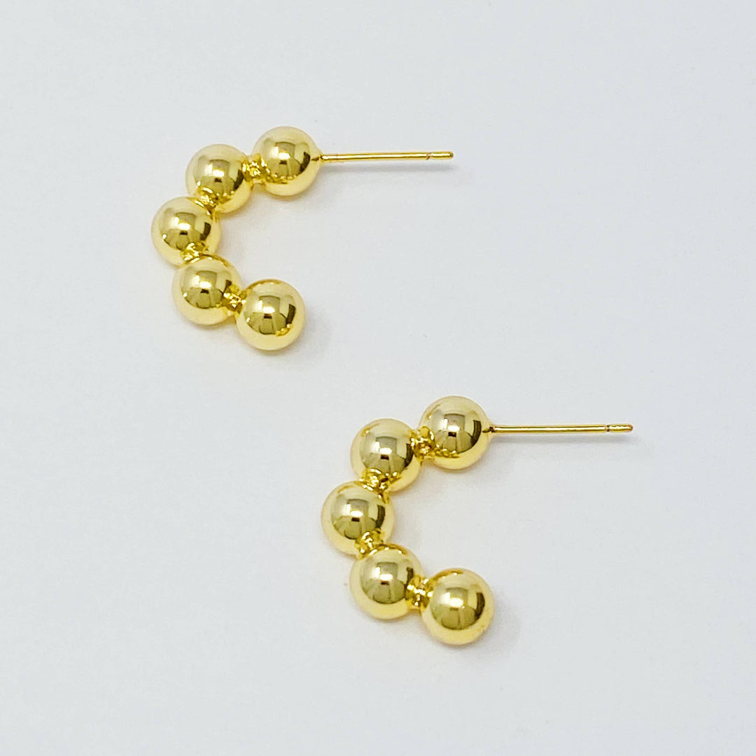 Golden Dots Hoop Earrings