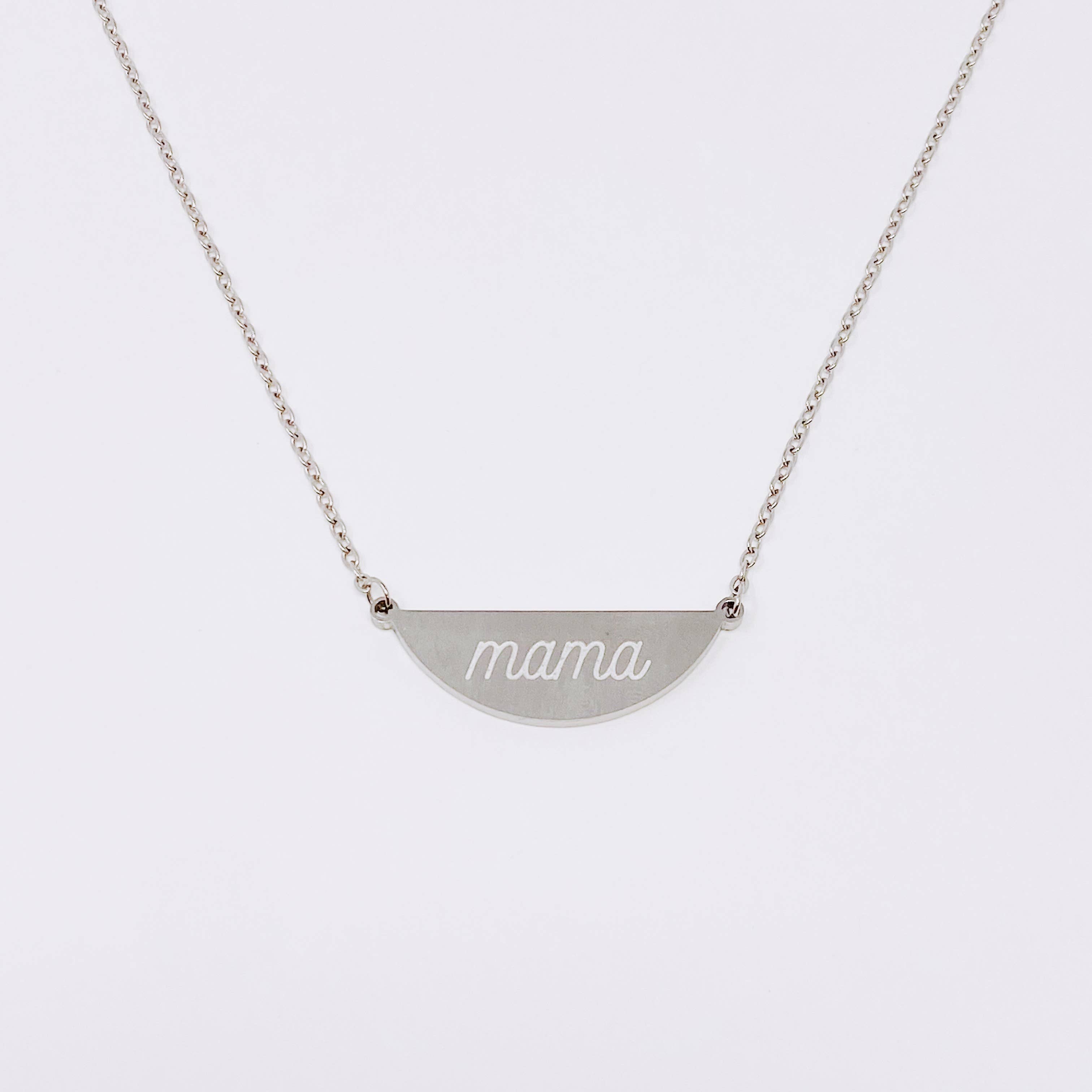 Mama Necklace Sterling Silver Artisan Cast Retro Style Mom Jewelry – River  Valley Designs