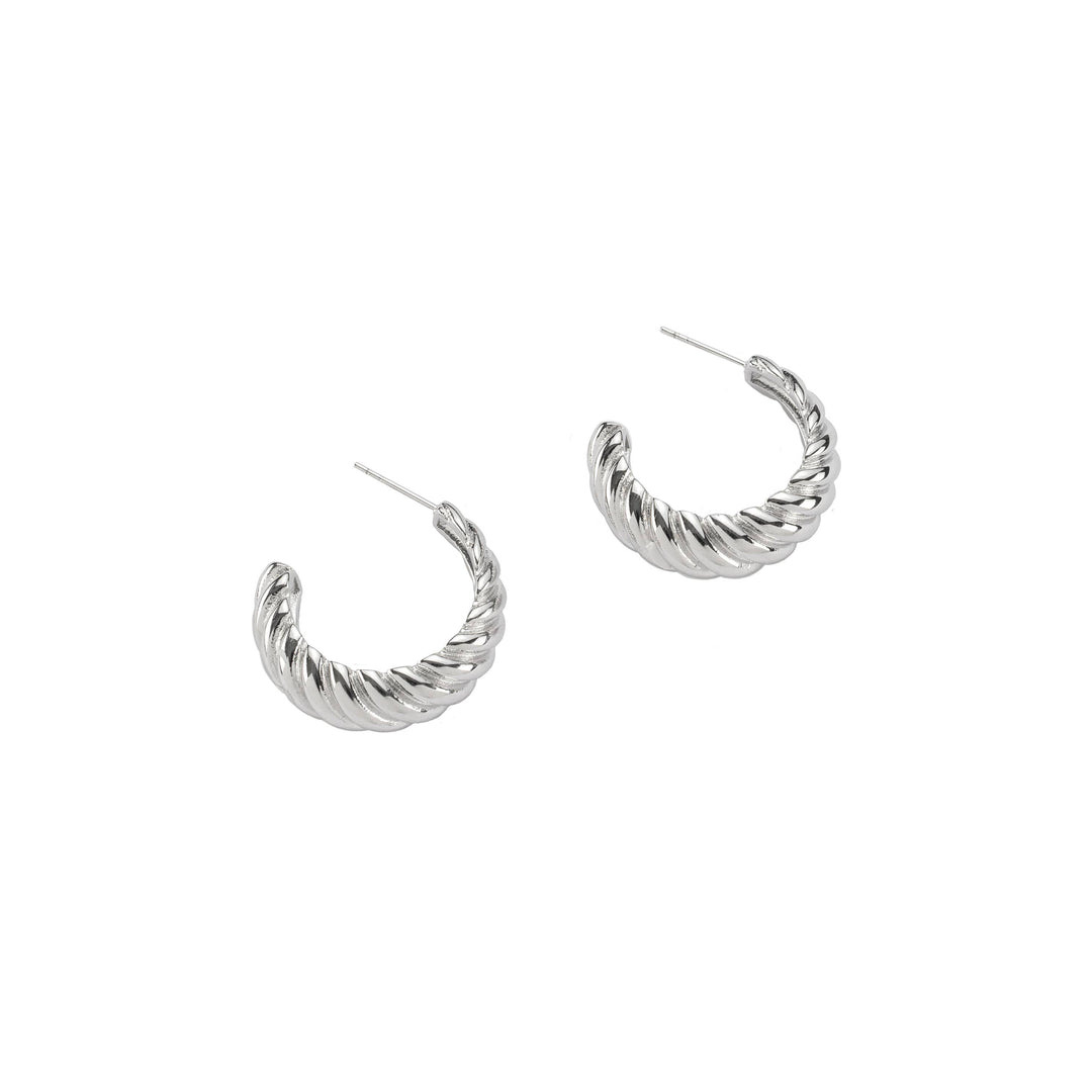 Silver Braided Hoops