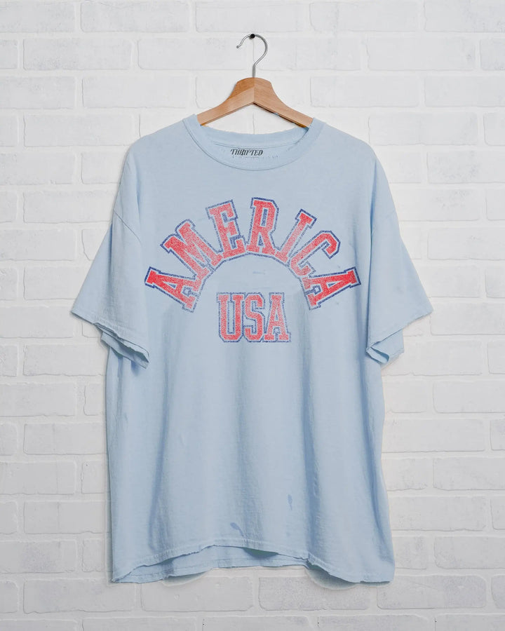 America USA Mega Arch Thrifted Tee - Graphic Tee
