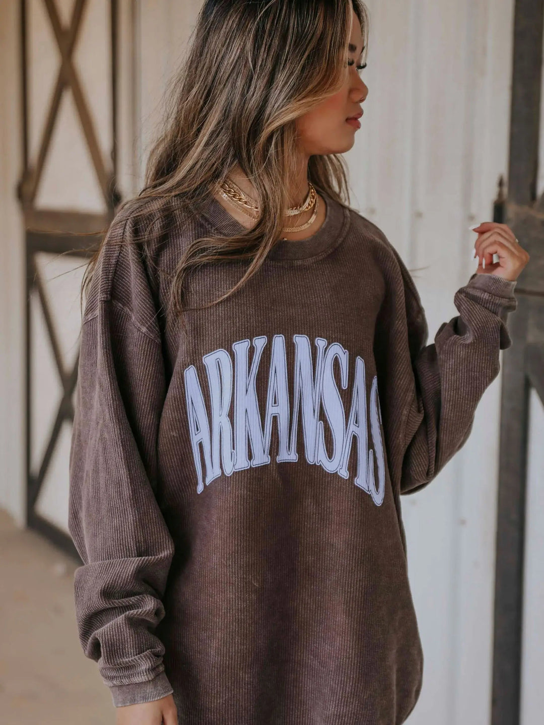 Arkansas Mocha Corded Sweatshirt - Sweatshirt