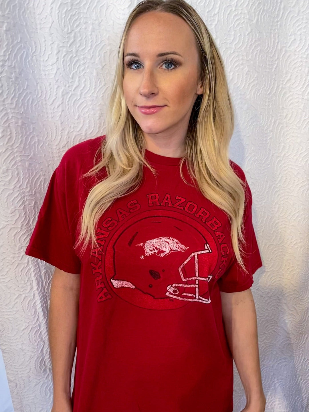 Arkansas Razorbacks Football Red Thrifted Tee - Shirts & Tops