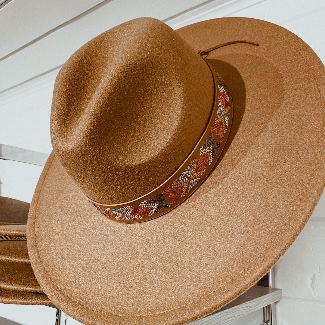 Aztec Belt Brown Fedora Hat - Hat