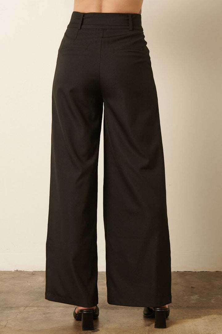 Black Belted Dress Pants - Pants