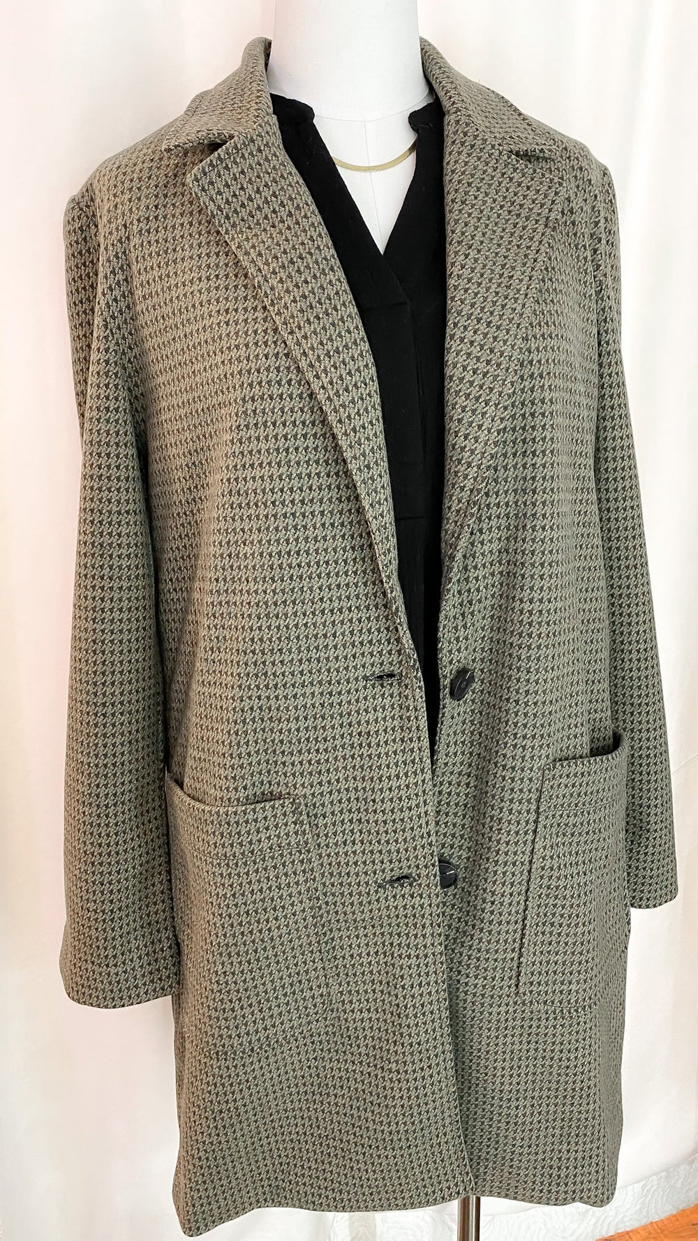 Boss Lady Houndstooth Check Coat - Coats & Jackets