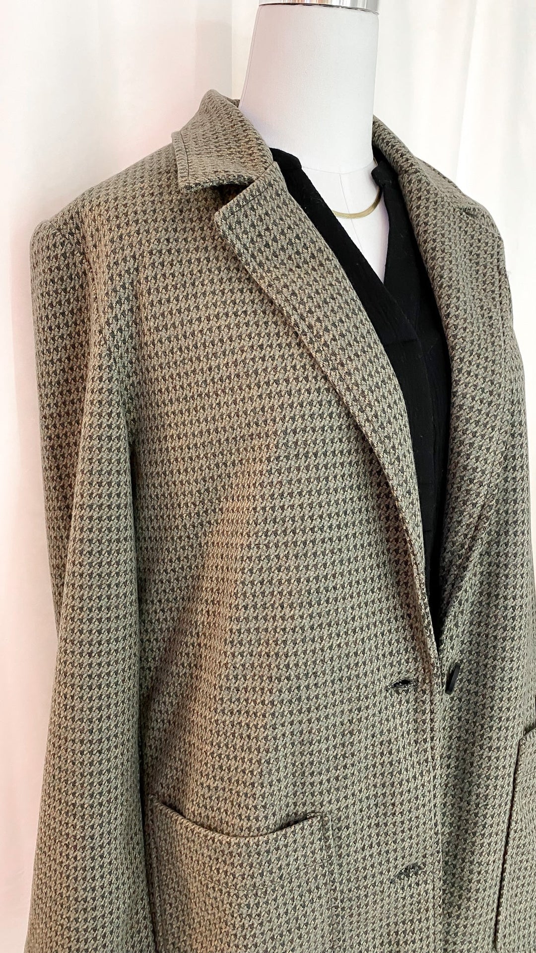 Boss Lady Houndstooth Check Coat - Coats & Jackets