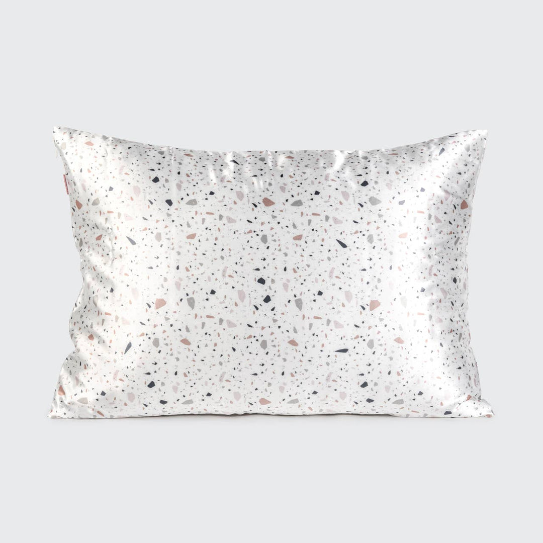 Standard Satin Pillowcase - White Terrazzo
