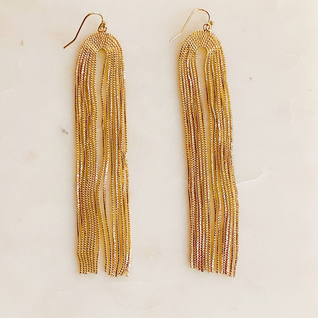 Strands Of Chain Drop Earrings - Accessory