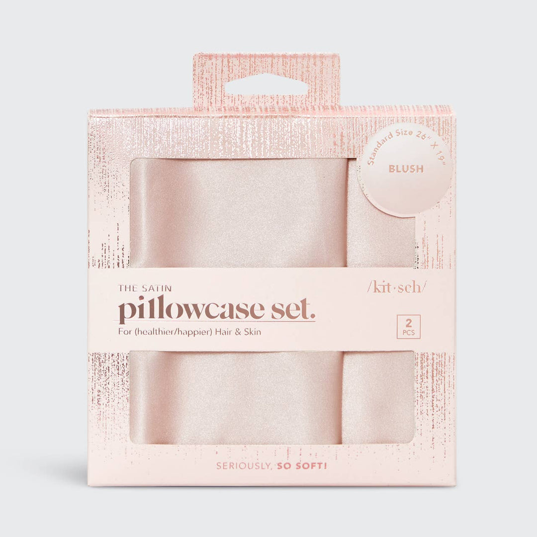 Holiday Satin Pillowcase 2pc Set - Blush - Accessory