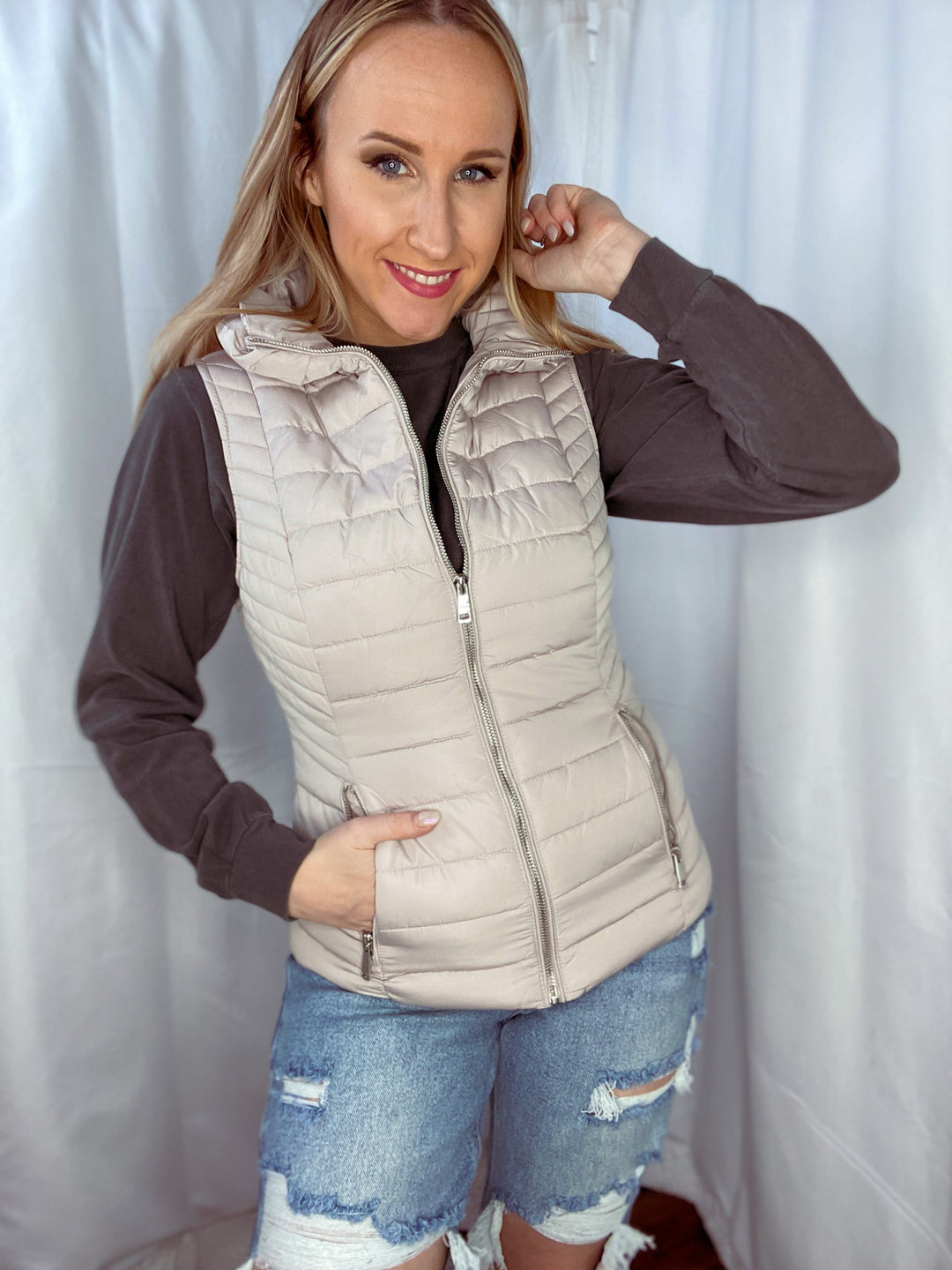 Insulated Quilted Puffer Vest - Outerwear