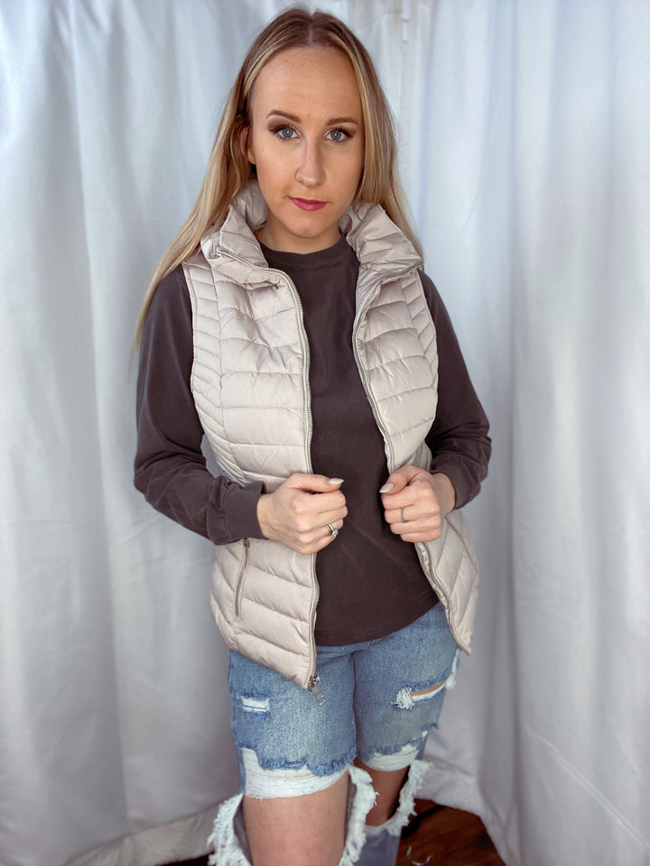 Insulated Quilted Puffer Vest - Outerwear