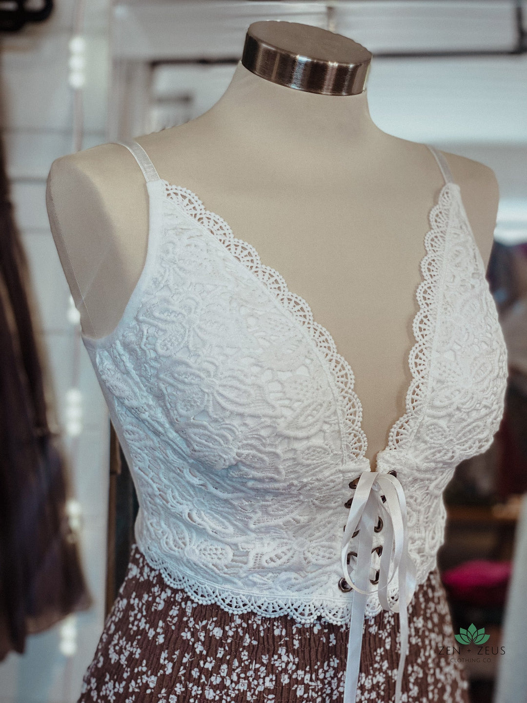 Ivory Lace Corset Top - Shirts & Tops