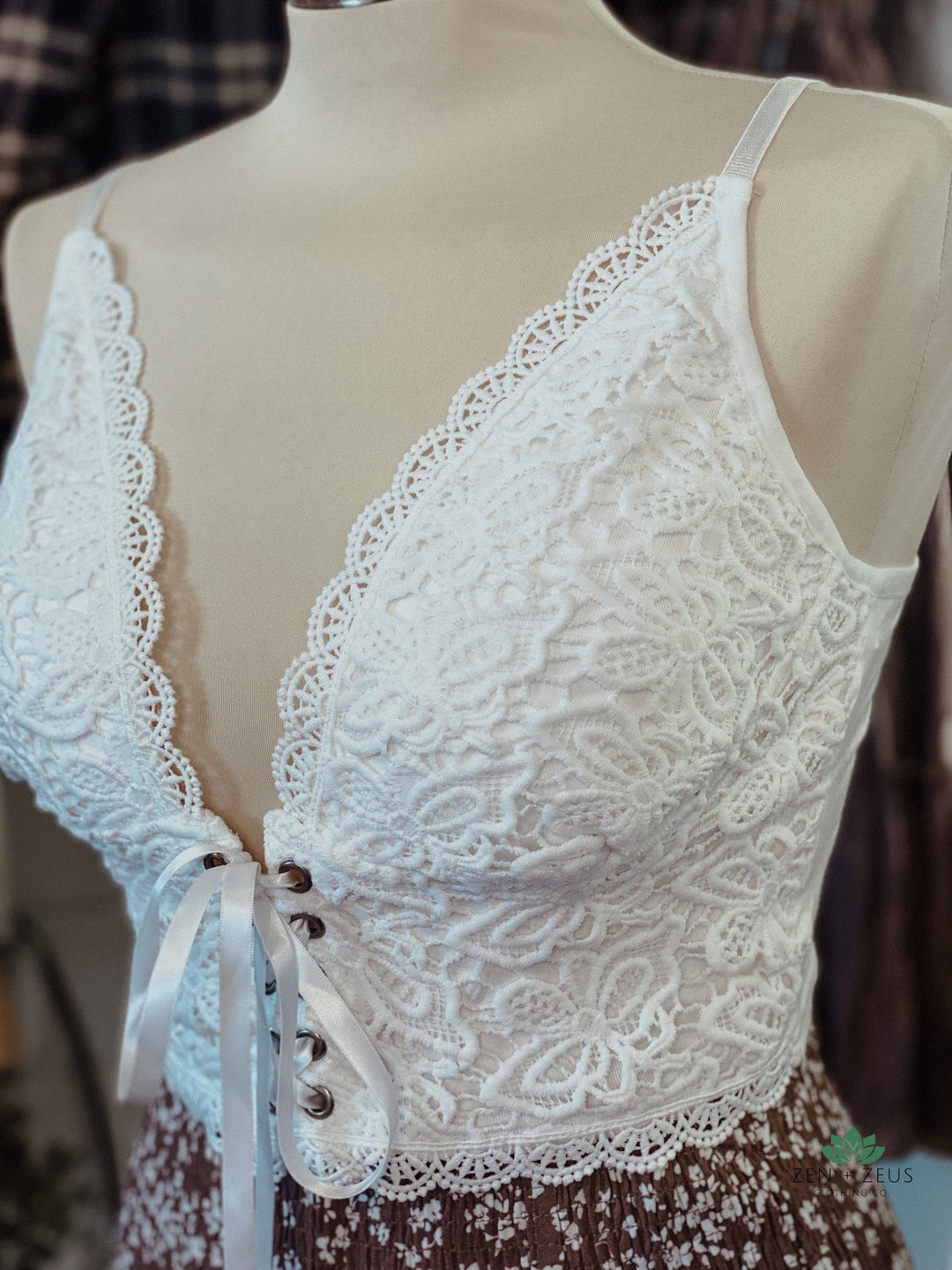 Ivory Lace Corset Top - Shirts & Tops