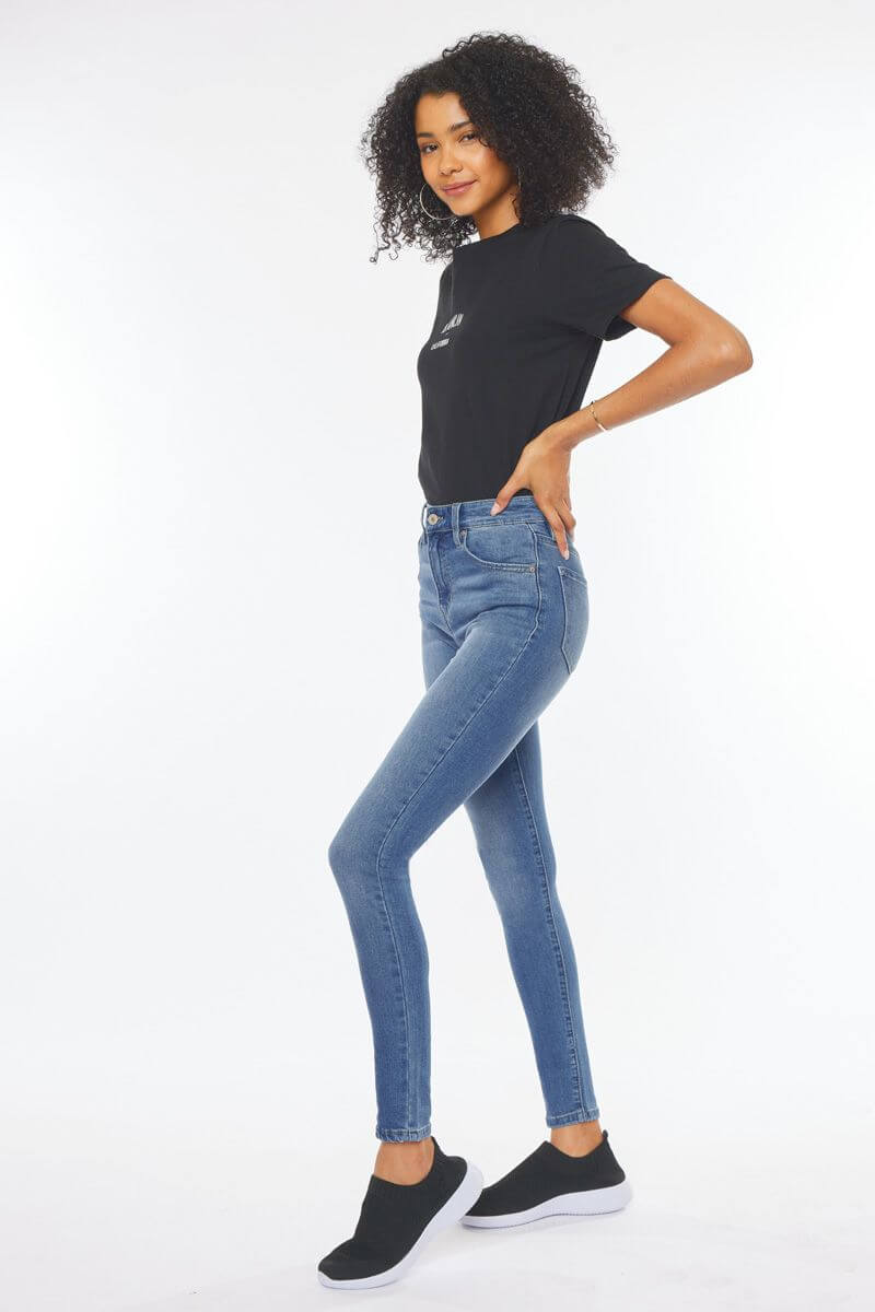 Kancan High Rise Super Skinny Non-Distress Jeans - Denim
