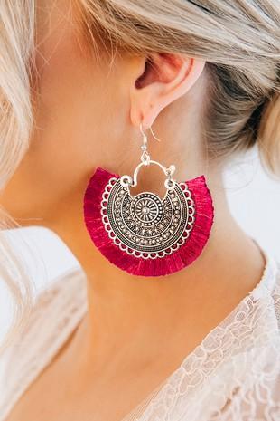 Medallion Tassel Earrings - Jewelry