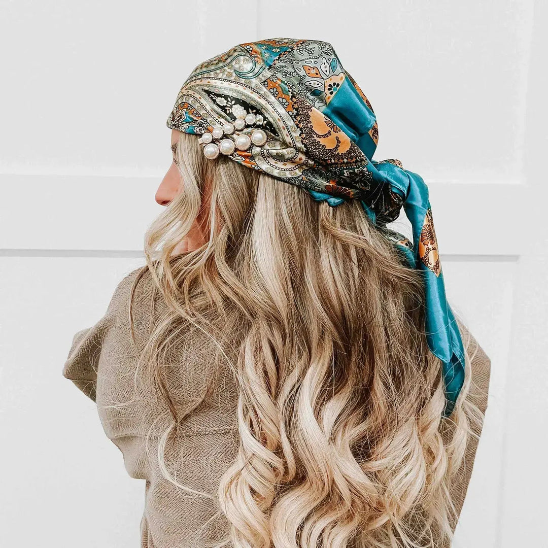 Silk Bandana Scarf Satin Scarf For Hair Hair Scarf AWAYTR 35