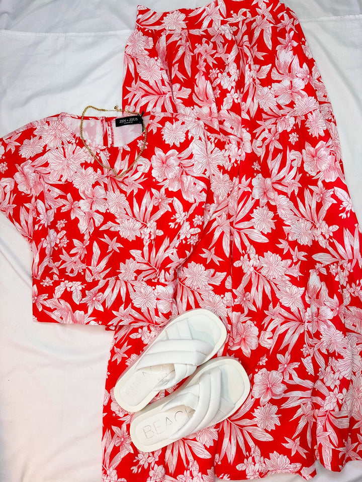 Oceanside Tropical Coral Top - Shirts & Tops