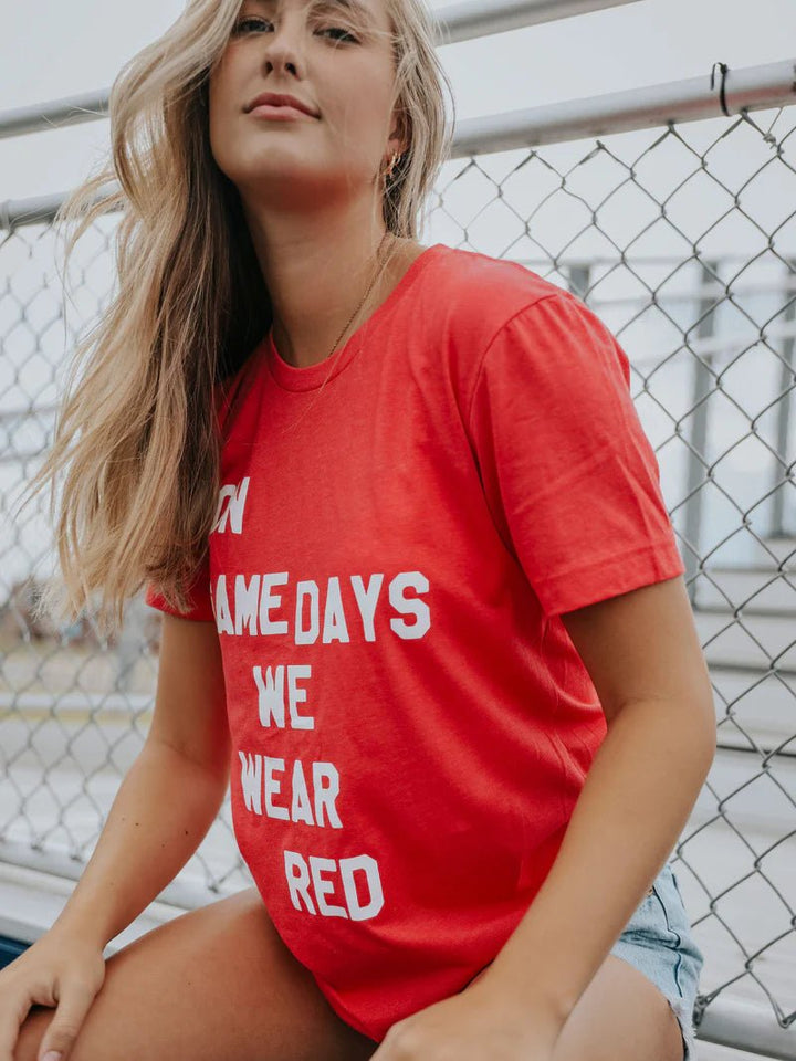 On Gamedays We Wear Red Tee - Graphic Tee
