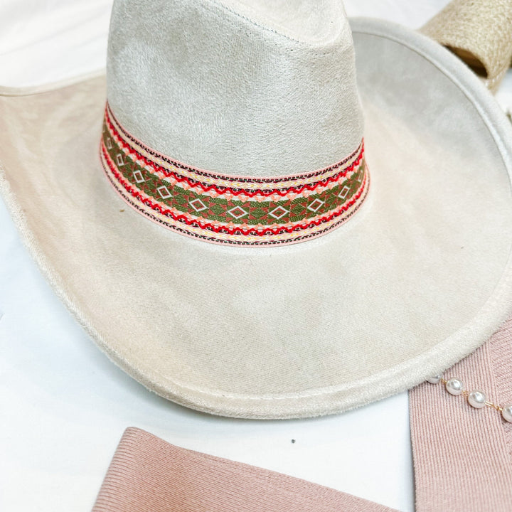 Pearl Chin Strap Aztec Cowboy Hat - Hat