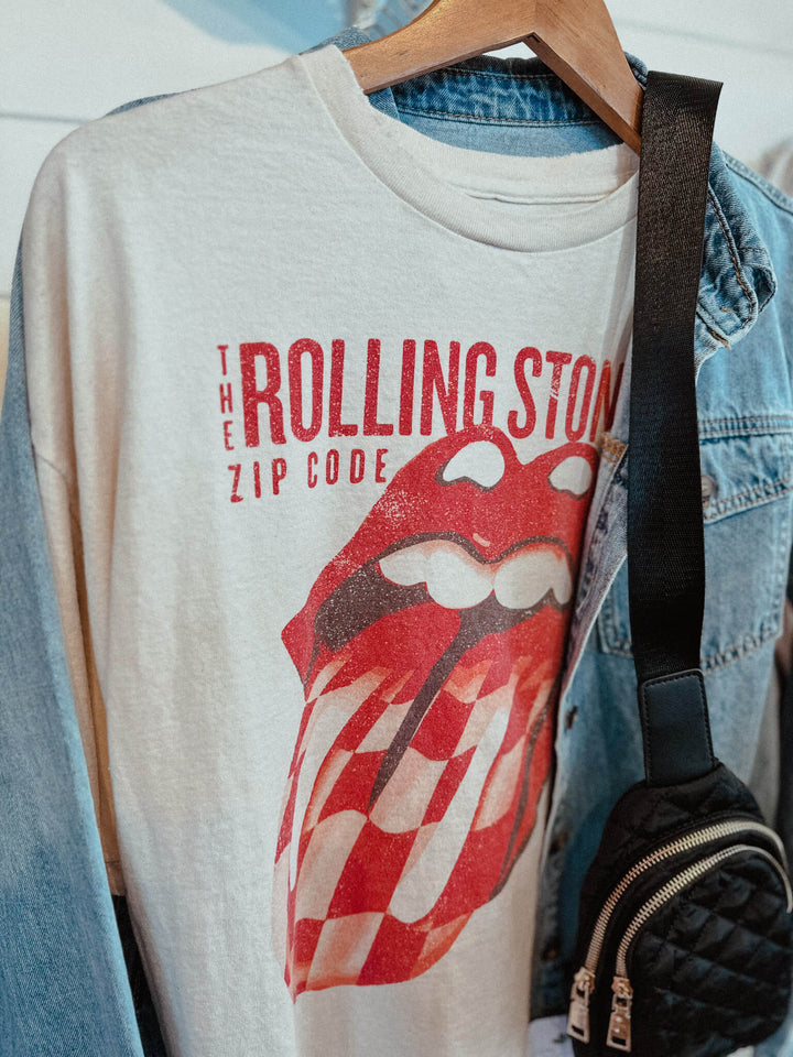 Rolling Stones Zip Code Thrifted Tee - Shirts & Tops