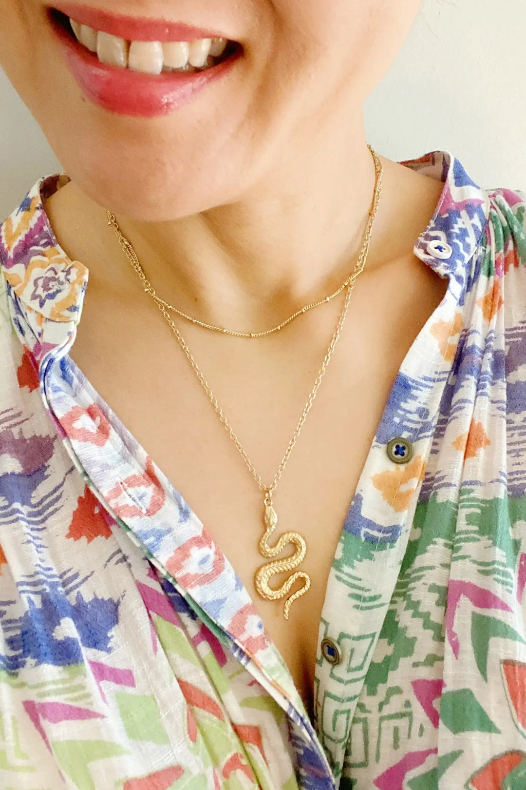 Snake Pendant Necklace - Jewelry