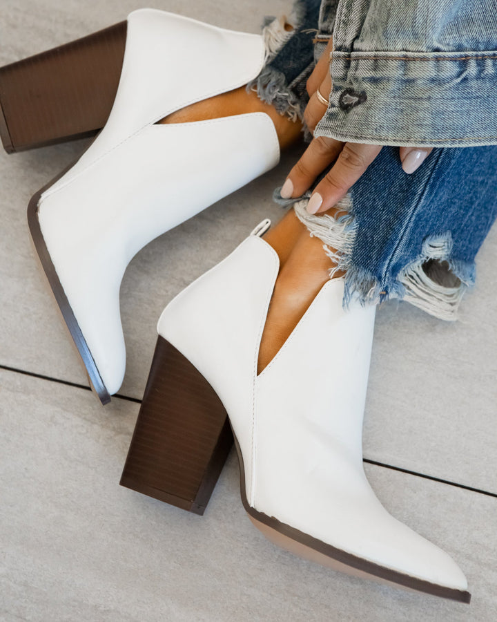 Southern Looks White Bootie - Shoes