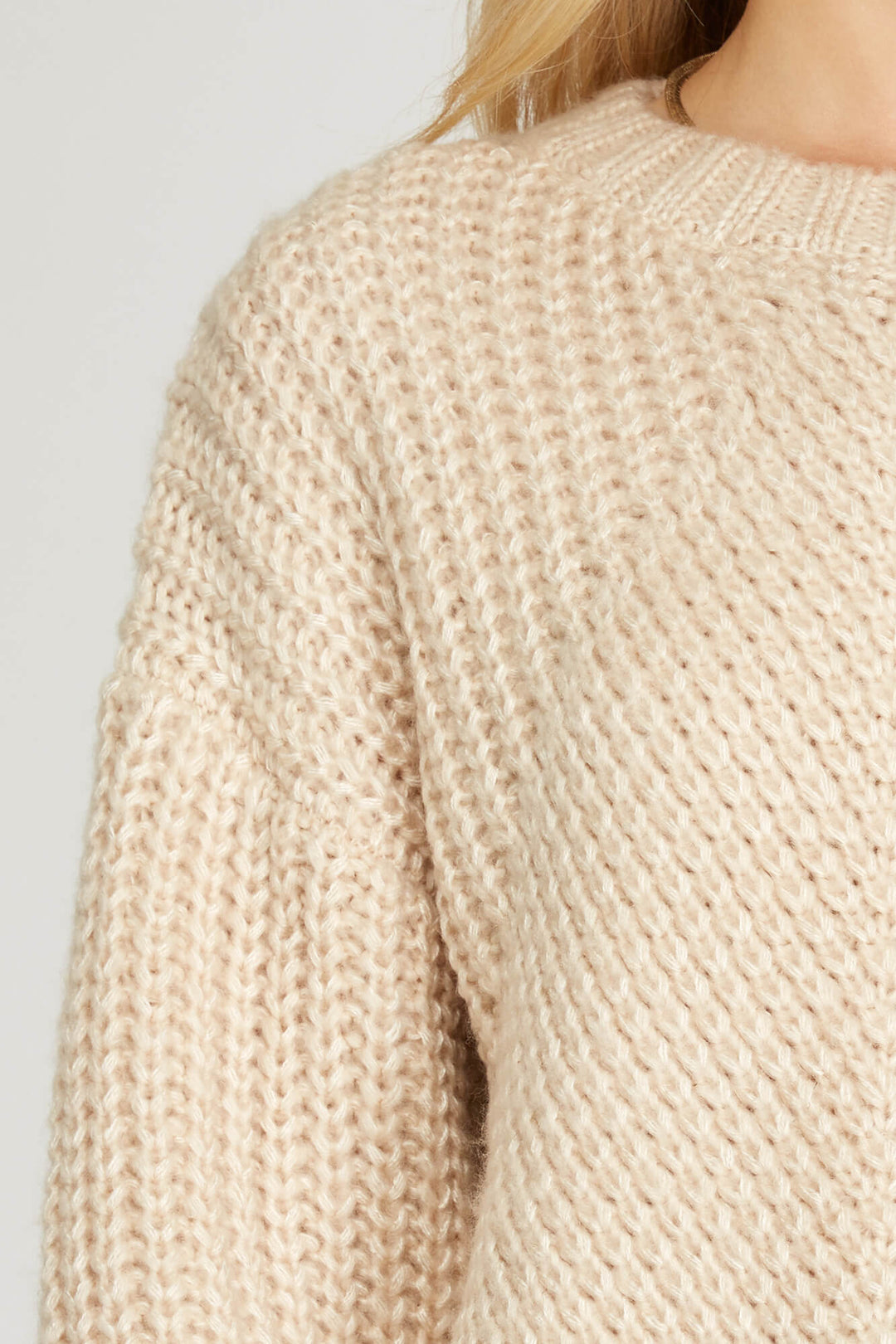 Taupe Knit Sweater Top - Sweater