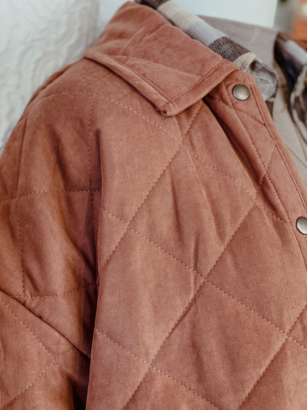 Terracotta Quilted Puff Jacket - Coats & Jackets