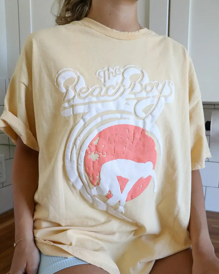 The Beach Boys Classic Puff Yellow Thrifted Tee - Shirts & Tops