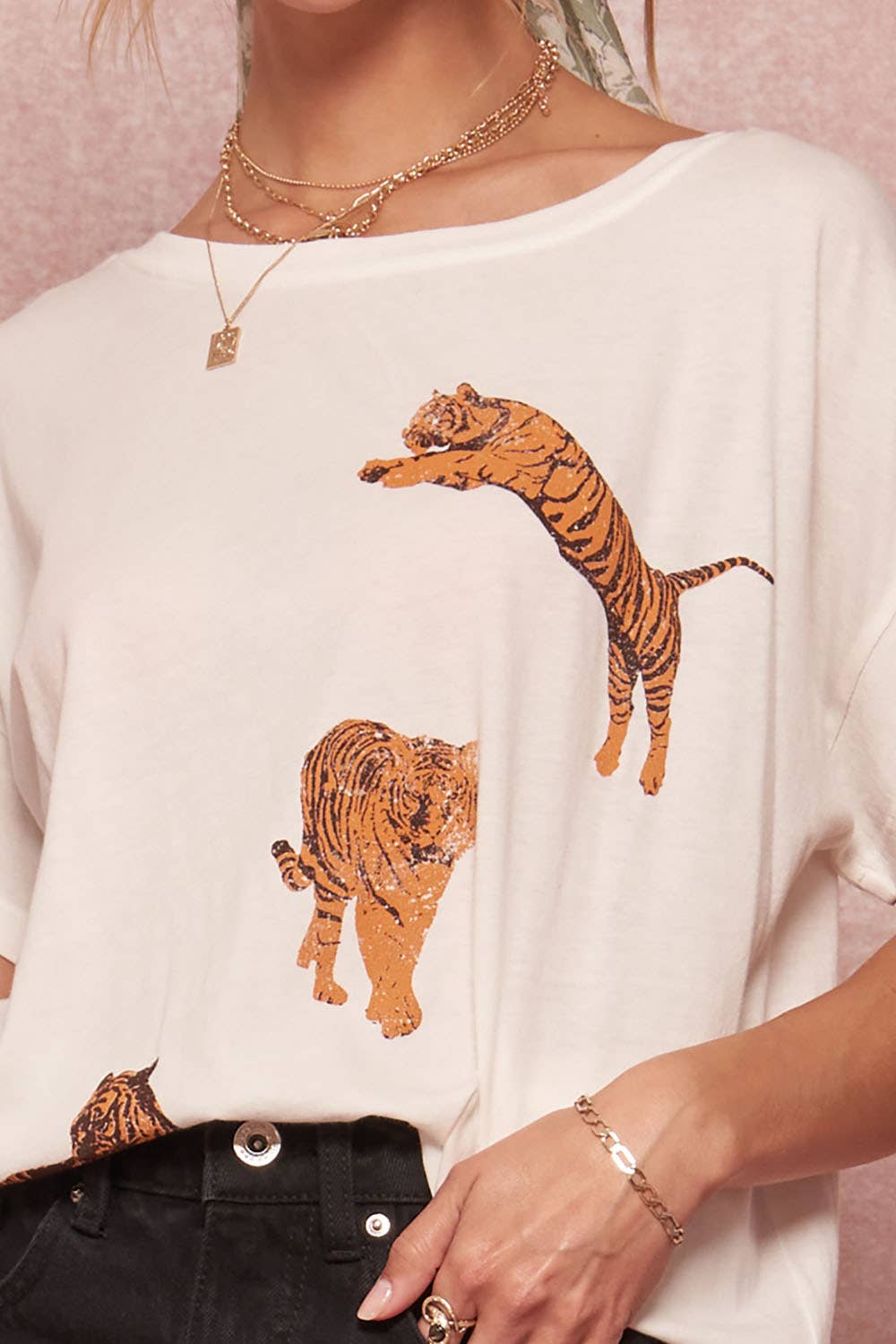 Tiger Vintage Garment Washed Graphic Tee - Graphic Tee
