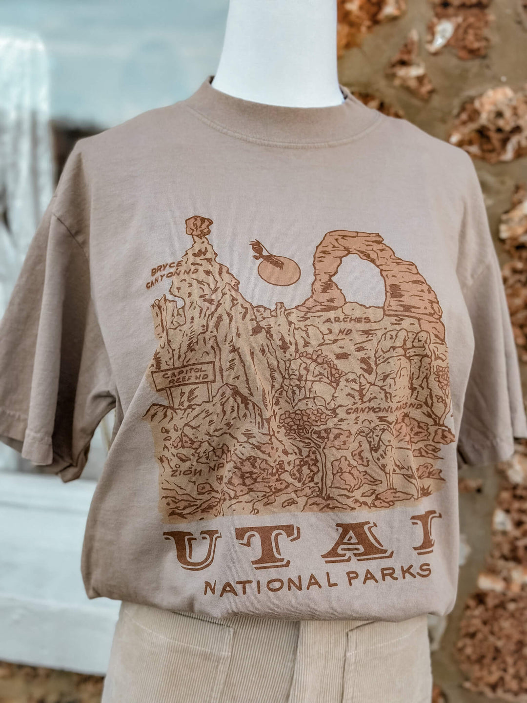 Utah National Parks Oversized Graphic Tee - Graphic Tee