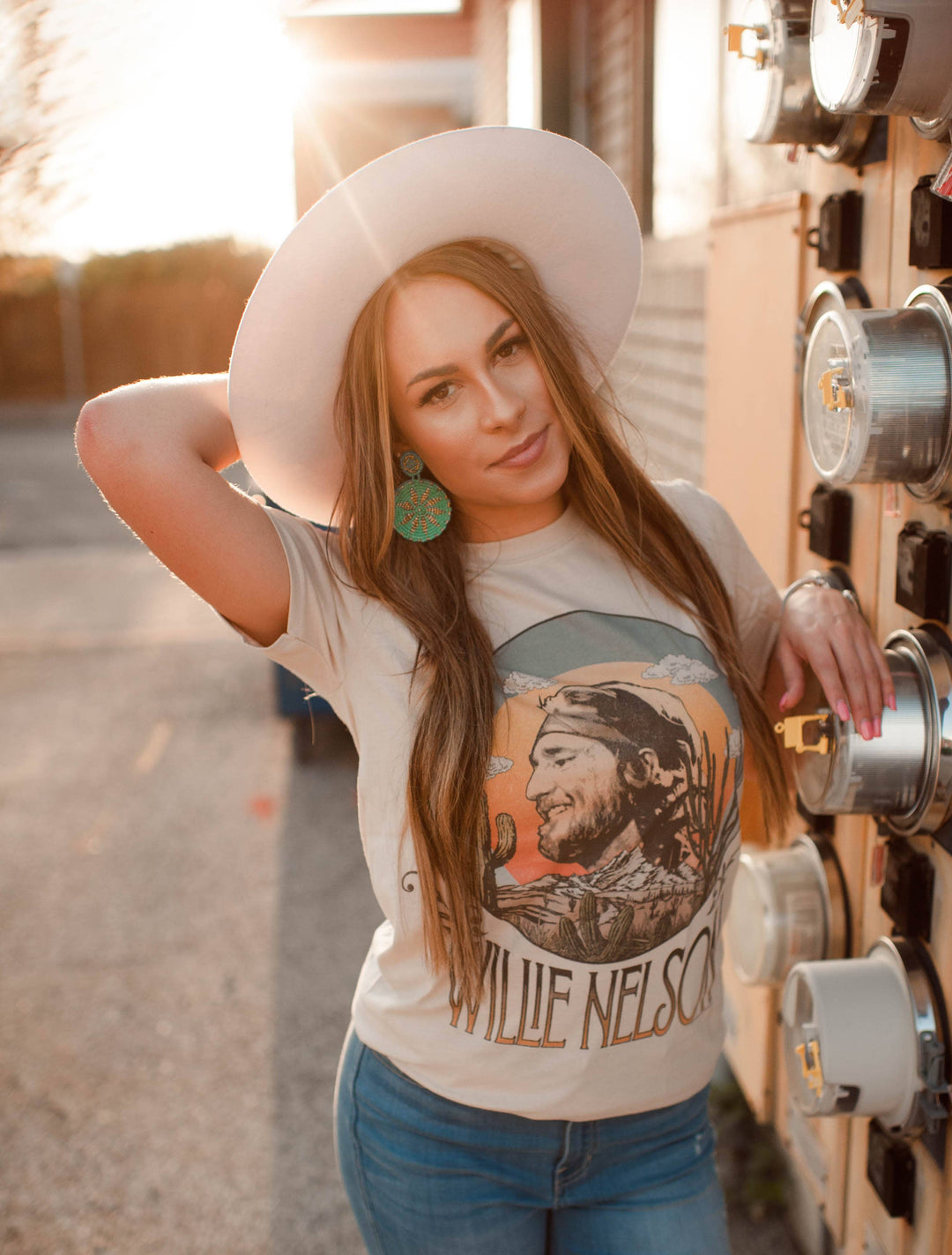 Willie Nelson Cactus Graphic Tee - Graphic Tee